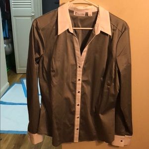 NY&C grey collared button down shirt